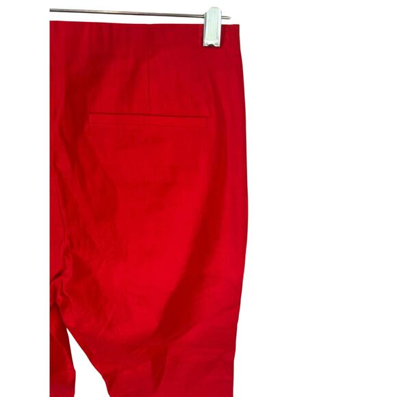 THEORY NWT Treeca 'Good Linen' Pull-On Pants Scarlet Red Eco Crunch Wash Office - Picture 9 of 12